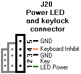 J20 Power LED and Keylock Cnnector